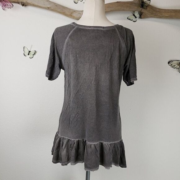 Danielle distressed wash black drop waist tee - Picture 2 of 7